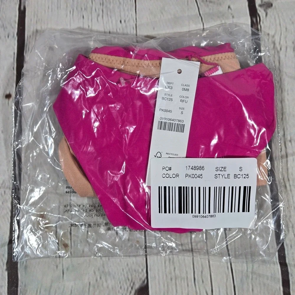 J. Crew Curved-waist cheeky‎ bikini bottom Radiant Fuchsia S NWT